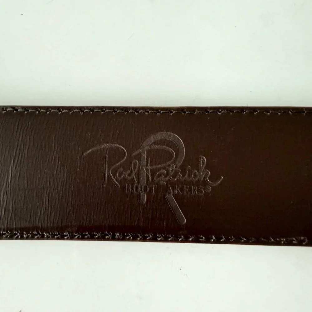NEW Rod Patrick Mens Western Belt Mad Dog Saddle Full Quill Ostrich 1.5